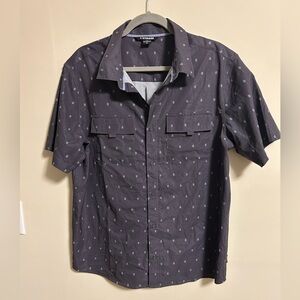 Voyager Men's Dark Gray Short Sleeve Casual Shirt